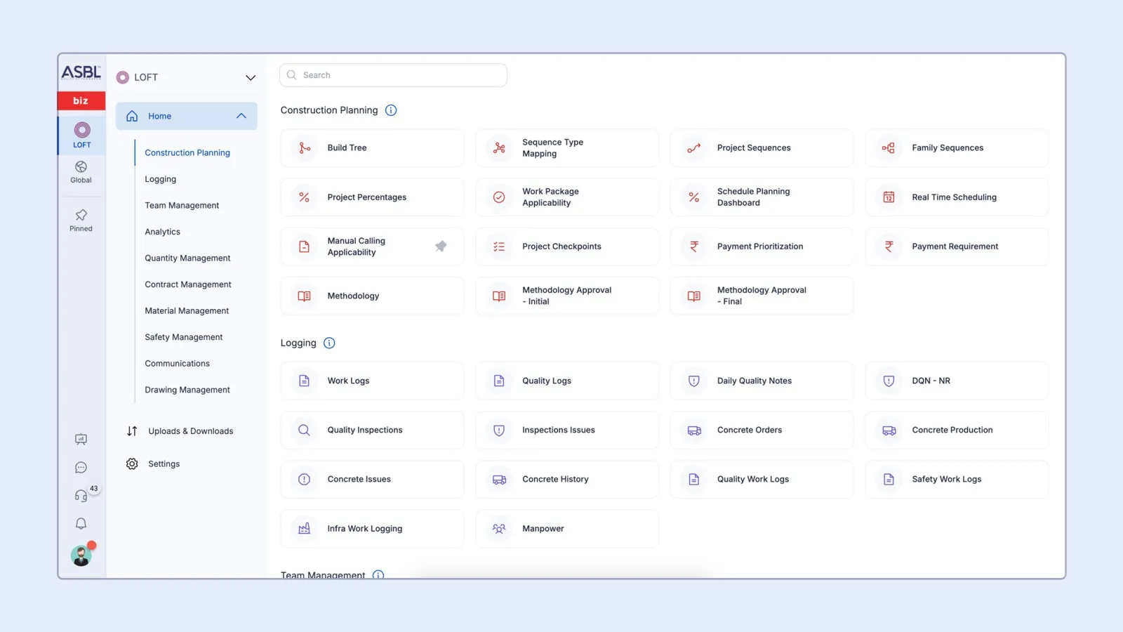 ASBL Construction Management Platform